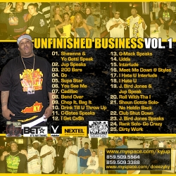 DJ DCeezy & Infinite Faction Jup Unfinished Business Vol. 1 Back Cover