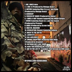 Serius Jones Serius Bizness Mixtape Back Cover